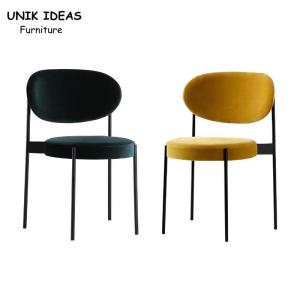 Wholesale Steel Black Metal Frame Dining Chairs Velvet Cuhsion Cafeteria 37x40x80cm from china suppliers