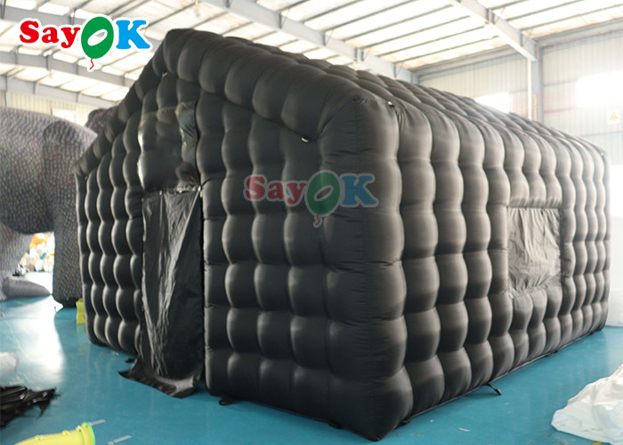 Black LED Disco Lighting Mobile Night Club Tent Inflatable Cube Party Tent Inflatable Nightclub With Smoke Machine