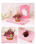 Flower Gift 3d Christmas Cards , Recyclable 3d Pop Up Cards