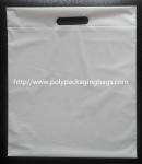 Custom DieCut　white CPE Handle Bags , Biodegradable Plastic Shopping Bags