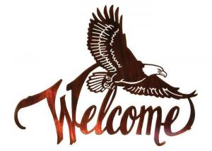 Wholesale American Bald Eagle Welcome Large Metal Wall Sculptures For Home Decorations from china suppliers