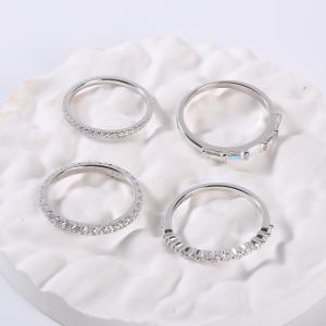 Wholesale 1.30g 925 CZ Engagement Ring Unisex Silver Wedding Rings For Couple from china suppliers