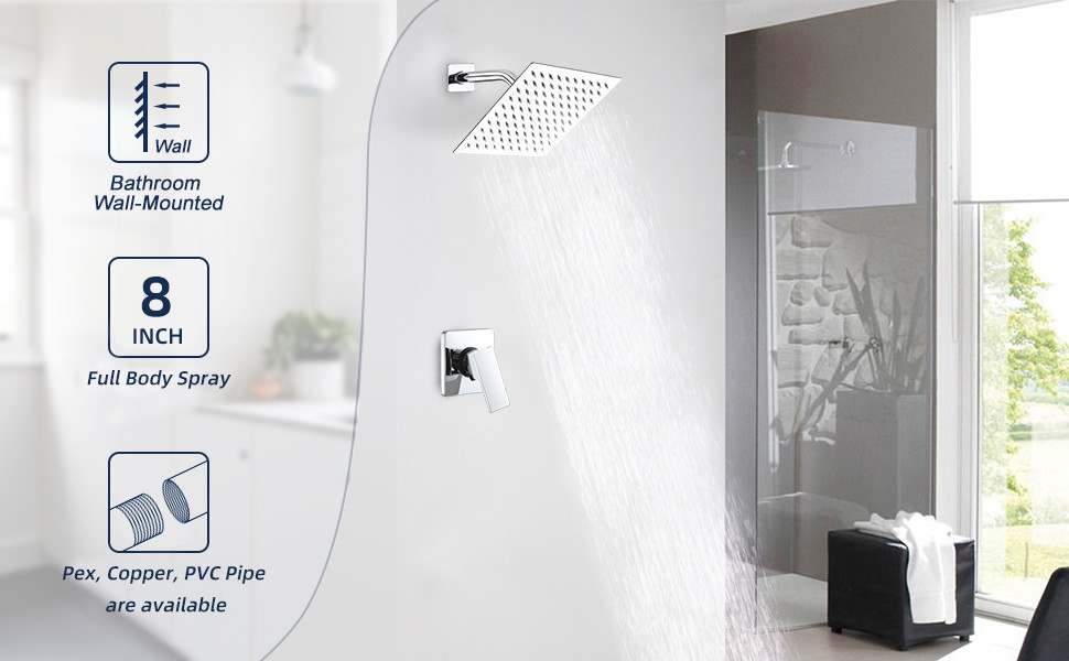 Metal Rainfall Shower Faucet Set 0.4-0.6MPA For Villa Bathroom XUYA
