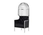 Velvet Seating Gold Bird Cage Chair Stainless Steel Metal Frame