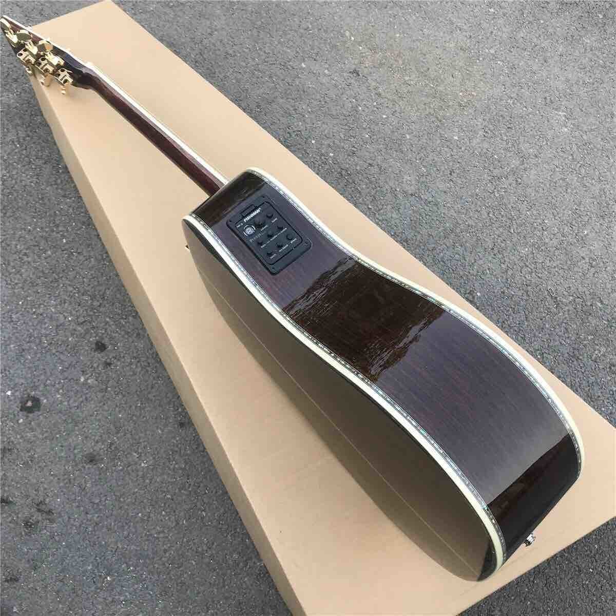 Custom Sunbrust Solid spruce top Tree Abalone inlays 41 inch 45D style acoustic guitar free shipping