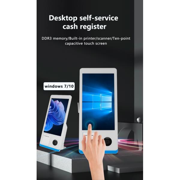 Restaurant Self-service Ordering Counter Kiosk Win 8+128GB Self-service Payment Kiosk with Printer Nfc QR Code Scanner