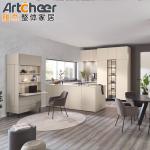 Modular Wooden Kitchen Cabinets with Antique Style and Luxury Marble Top
