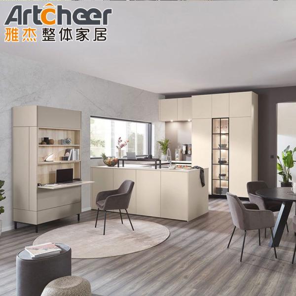 Modular Wooden Kitchen Cabinets with Antique Style and Luxury Marble Top