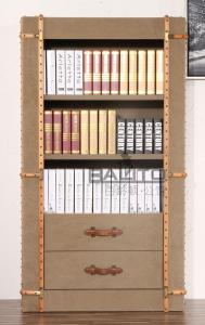 Wholesale classical old style antique grey canvas fabric bookcase furniture from china suppliers