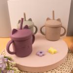 Food Grade Toddler Silicone Cup Eco Friendly Cat Kitten Animal Style