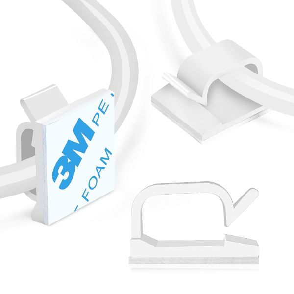 Strong Adhesive Transparent Black Cable Clamps for Car Office Indoor and Outdoor Wire Cable Clip Holder Cable Organizer
