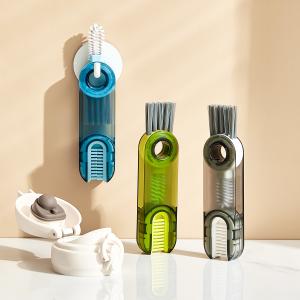Wholesale 3 In 1 Bottle Wash Tool Cup Gap Lid Brush Silicone Cleaning Brush from china suppliers