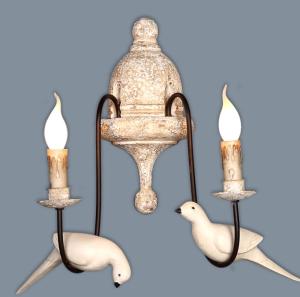 Wholesale Retro bird wall lamp french vintage white wood wall sconce rustic wall lamp （WH-VR-70) from china suppliers