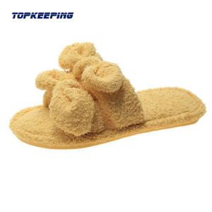 Wholesale EUR36 - 41 Womens Plush Bow Fluffy Fur Slipper from china suppliers