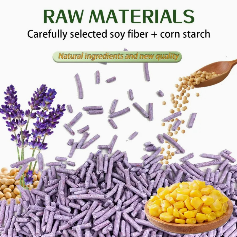 ISO9001 Certified Lavender Cat Litter with Strong Odor Control and High Absorbency