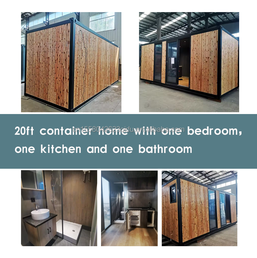 20ft or 40ft Detachable Foldable Prefab House Hotel Container Holiday Home with Aluminum Alloy Windows