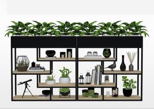 Wholesale Delicate Balcony Flower Pot Shelf , Plants Metal Garden Shelves Multi Functional Fence from china suppliers