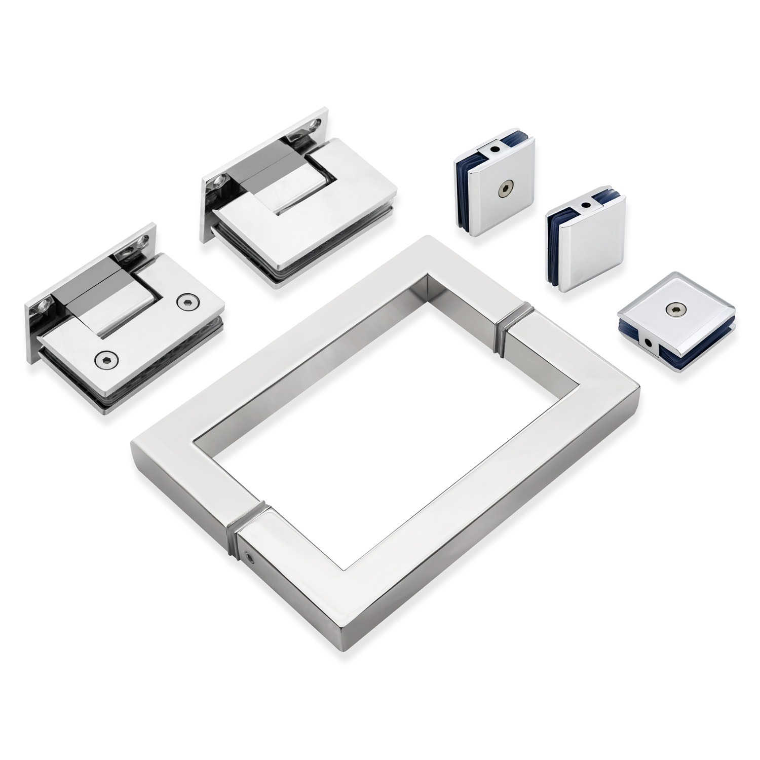 Sliver/Black 135 Degree Glass to Glass Shower Hinge with Stainless Steel Construction