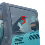 SK-6 SK-8 SK230-6 KOBELCO Excavator Glass Left Door Back Side Position NO.5