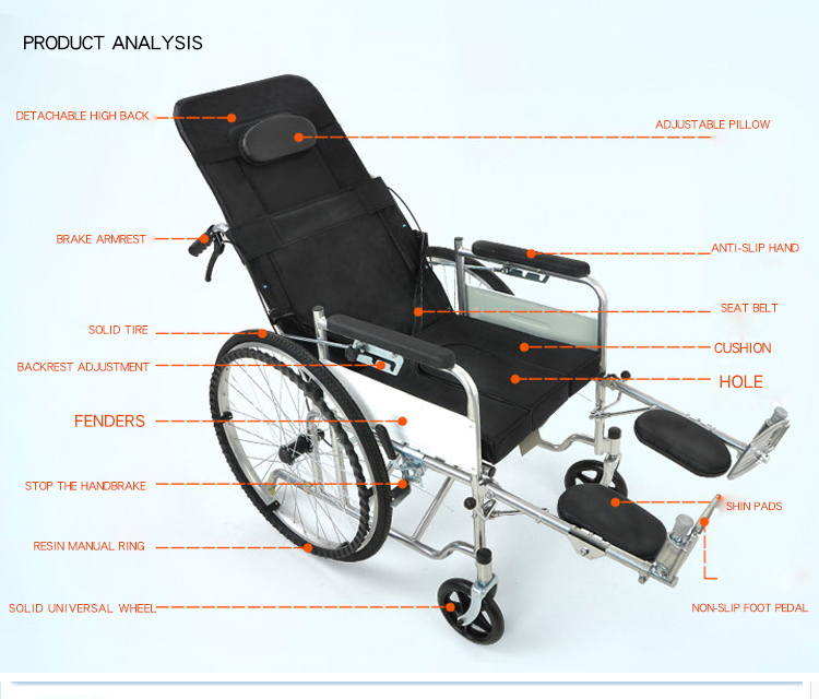 Hot selling China cheap Promotional hottest online wholesale sales half-lie wheelchair