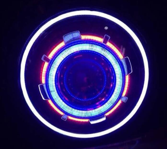 Jeep Wrangler HeadLights LED 7" HeadLamp Head Lights 7" COB angel eye headlight round hid halo head light for JK