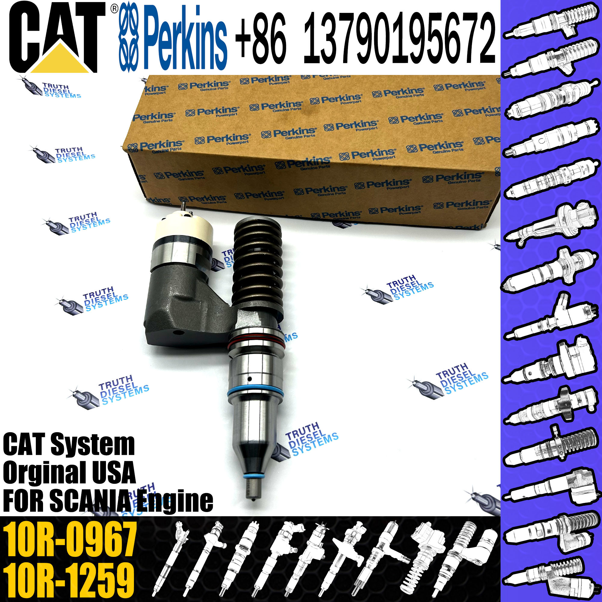 C10 Fuel Injector Assembly 203-7685 212-3467 212-3468 350-7555 317-5278 161-1785 10R-0967 10R-1259 10R-1258