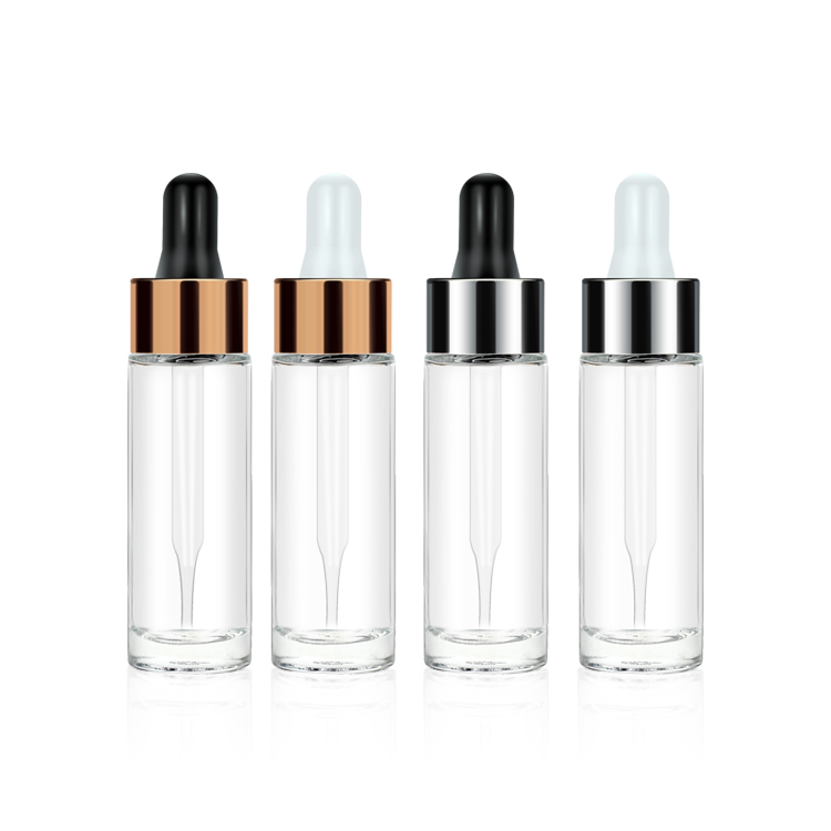 Clear Glass 15ml 0.5oz Serum Dropper Bottles Portable For Skin Care Liquids