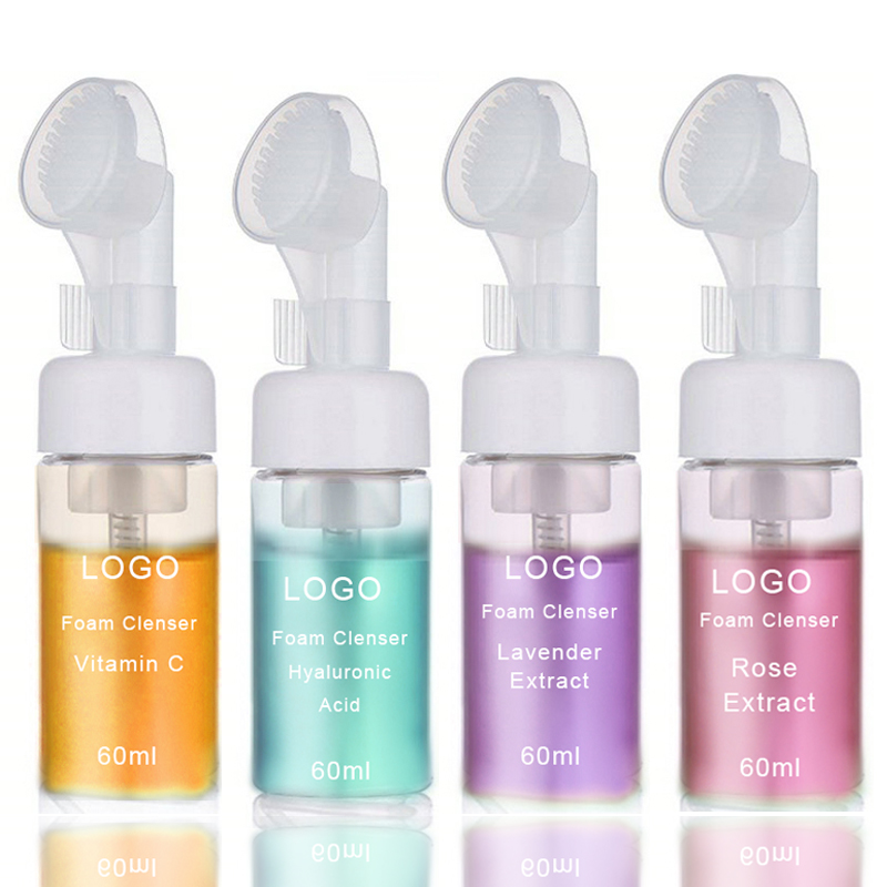 Facial Cleanser Foam Exfoliating Cleansing Mousse Pore Moisture Skin Care Washing Mousse Cleanser with Brush