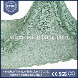 Wholesale Latest embroidery design nigerian guipure lace fabric mint green by yard for fashion dress from china suppliers