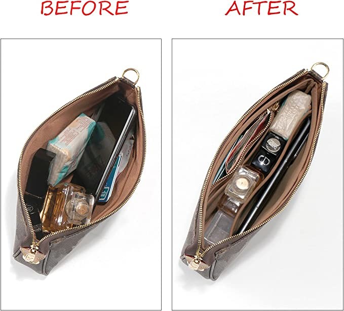 Shaped Microfiber Genuine Leather Multi Pocket Louis Vuitton Bag