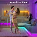 16.4ft 12V 5050 RGB Smart Bluetooth LED Strip Music Light for Bedroom Decoration