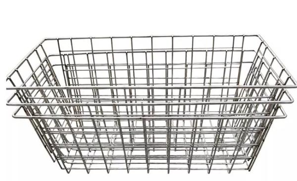 Stainless Steel 2.5mm Wire Mesh Storage Baskets Kitchen Picnic Metal Electroplat
