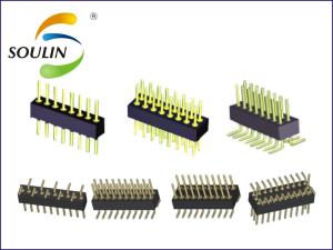 China Right Angle Round 1.27 Mm Male Header Plastic Waterproof Gold Plated on sale