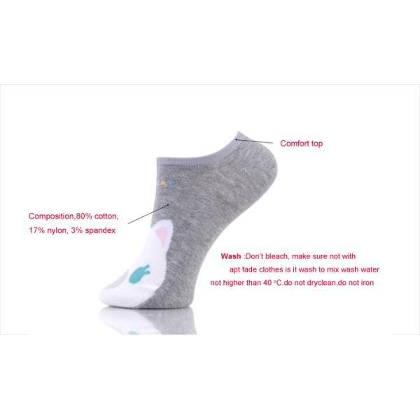 Custom logo, design Women Summer 80% Cotton Reinforced Toe & Ankle Sock