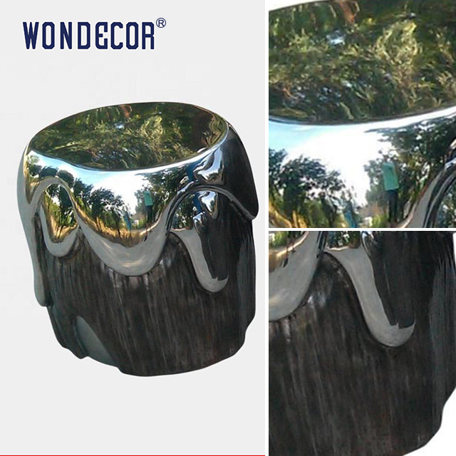 Modern Indoor Metal Art Stainless Steel Table And Chair Sculpture