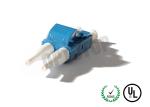 White Dust Cap Plastic Fiber Optic Connector Termination 900μM Blue Body