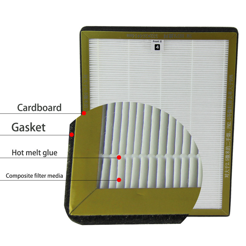 Cardboard Frame Mini Pleat Hepa Filter , H11 Hepa Filter Air Conditioner Use