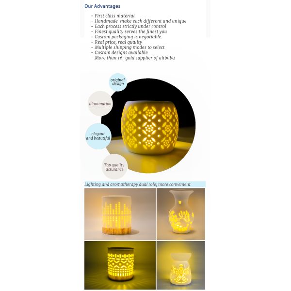 Wholesale Essential Oil Candle Incense Burner Ceramic Scented Wax Melt Burner Fragrance Wax Melt Warmer