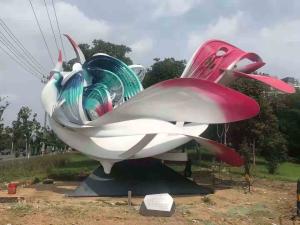 Wholesale OEM Art Painted Flying Doves Abstract Outdoor Sculpture from china suppliers