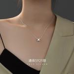 Fashion Minimalist Jewelry 925 Sterling Silver Simple Necklace 26 Alphabet