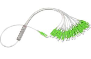 Wholesale SC APC FTTH Fiber Optic 1x16 G657A1 fiber PLC Splitter / Mini Steel Tube from china suppliers