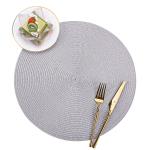 Blue PVC Golden Round Christmas Dining Table Place Mat for Dining Room and