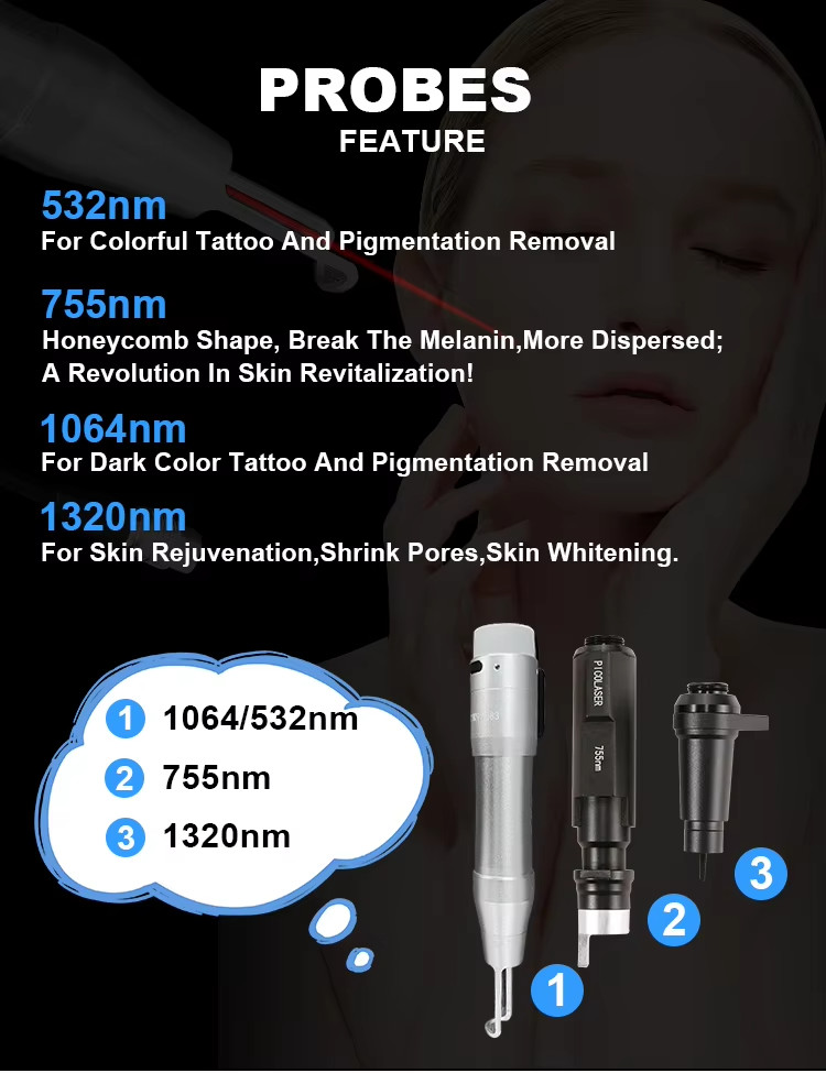 450ps 750pcs Pico Laser Beauty Machine For Tattoo Removal Picosecond Laser