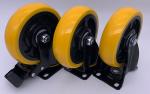 Medium Duty Rigid Plate Polyurethane Caster Wheels For Trolley