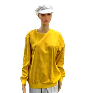 Wholesale Yellow 5mm Stripe 99% Cotton+1% Carbon Fiber ESD Anti-static Long Sleeve Shirt For Laboratory from china suppliers