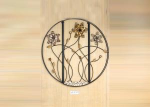 Wholesale Set Of Three Large Black Frame Retro Iron Flower Wall Decor from china suppliers