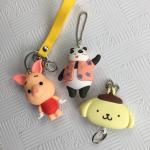 OEM Logo Anime Soft Pvc Car Key Charm , Cute Keychain Holder Embossing Printing