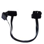 Car Male To Dual Female OBD2 Y Cable Elbow Extension Flat Thin Noodle