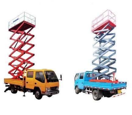 12m 450kg Loading Capacity Truck Mounted Scissor Lift with Auxiliary Lowering System
