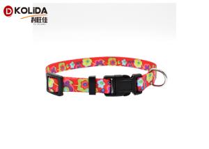 Wholesale Eco - Friendly Nylon Reflective Black / Red Dog Collar And Leash Size S / M / L from china suppliers